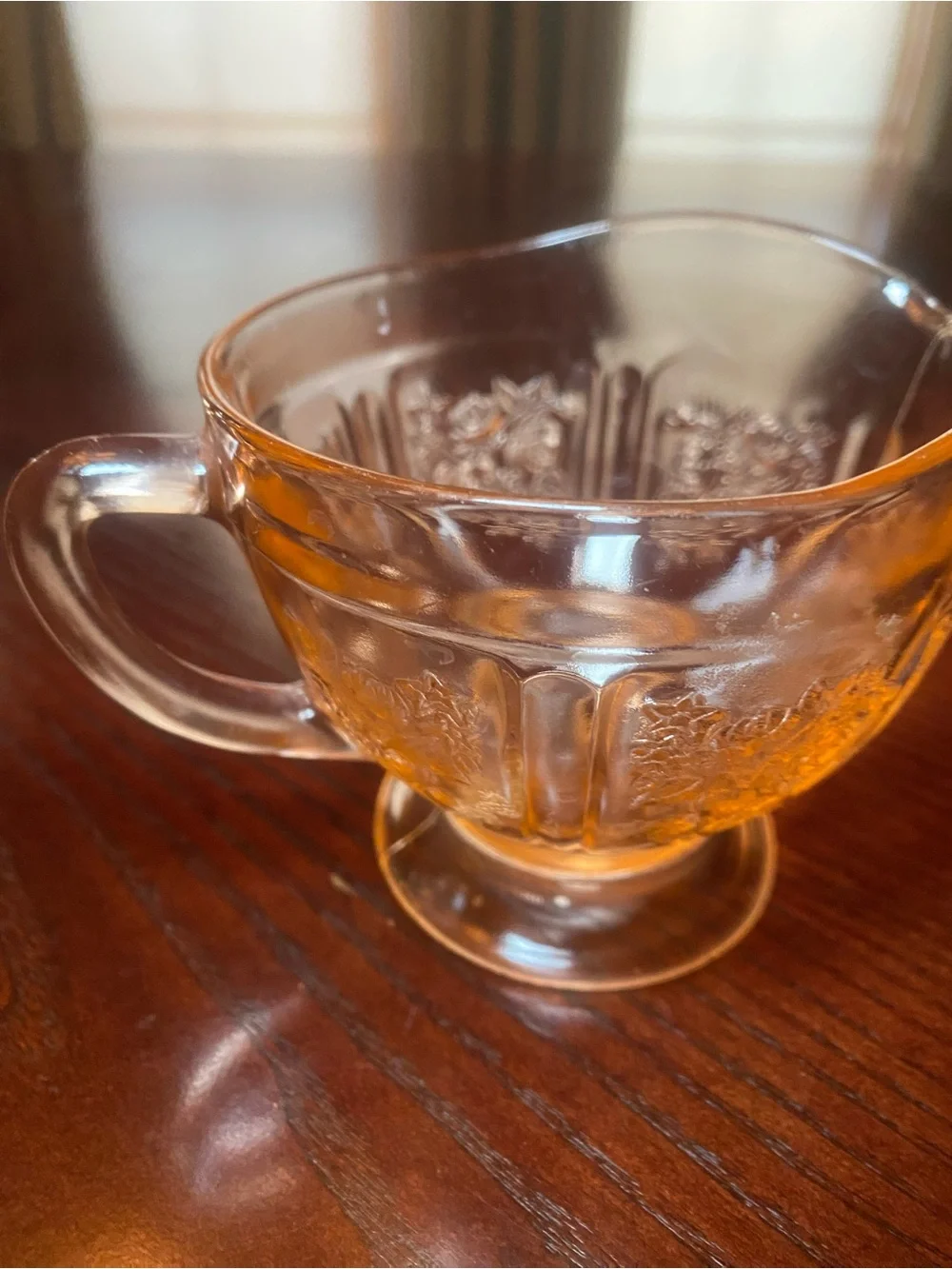 Federal Glass Company pink Sharon Rose Footed Creamer